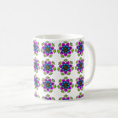 Florales Mandala-Muster Kaffeetasse (VorderseiteRechts)
