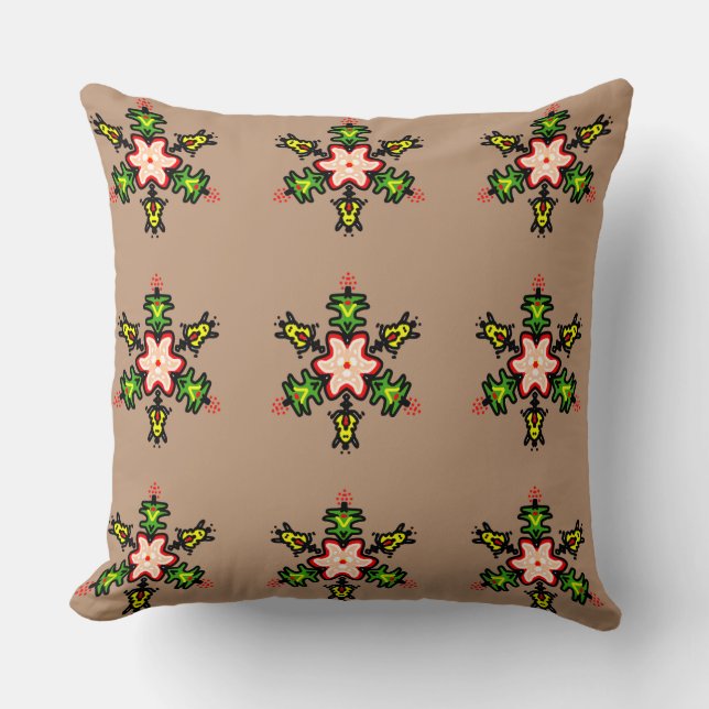 Florales Mandala-Muster Kissen (Vorderseite)