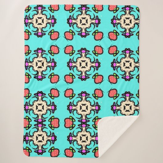 Florales Mandala-Muster Sherpadecke (Vorderseite)