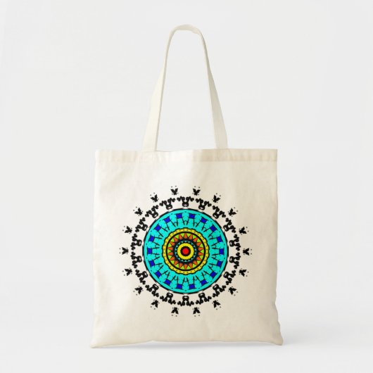 Florales Mandala-Muster Tragetasche (Vorne)