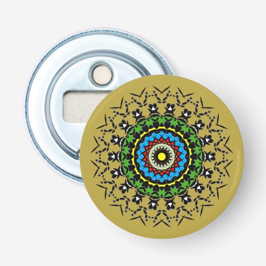 Florales Mandala-Nahtlos Flaschenöffner (Vorderseite)