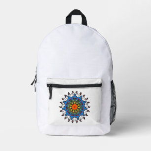 Florales Mandala-Nahtloses Muster: Heilige Blüte Bedruckter Rucksack