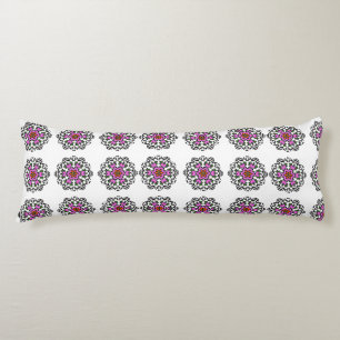 Florales Mandala-Nahtlosmuster: Lila Boho Zen Seitenschläferkissen