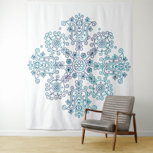 Florales Mandala Wandteppich