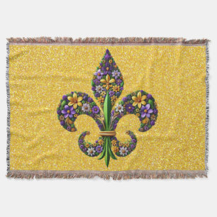 Florales Mardi Gras fleur de lis Decke