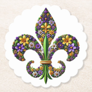 Florales Mardi Gras fleur de lis Untersetzer