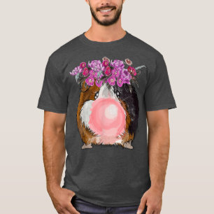 Florales Meerschweinchen Bubble Gum Wasserfarbe Me T-Shirt