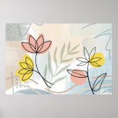 Florales minimalistisches Abstrakt Poster (Vorne)