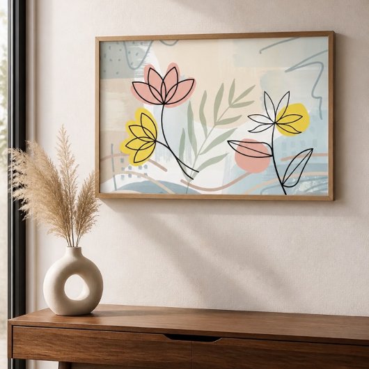 Florales minimalistisches Abstrakt Poster