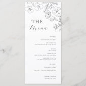 Florales minimalistisches Hochzeitsmenü Menükarte (Vorderseite)