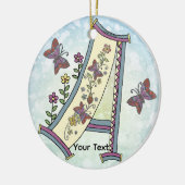 florales Monogramm A Keramik Ornament (Links)