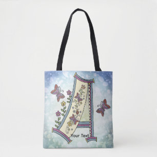 florales Monogramm A Tasche