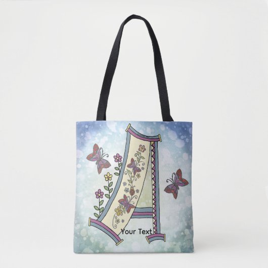 florales Monogramm A Tasche (Vorderseite)