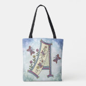 florales Monogramm A Tasche (Rückseite)