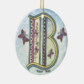 florales Monogramm B Keramik Ornament (Rechts)