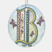 florales Monogramm B Keramik Ornament (Links)