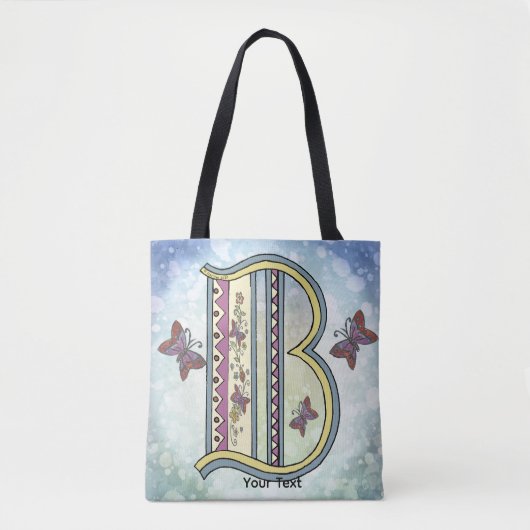 florales Monogramm B Tasche (Vorderseite)