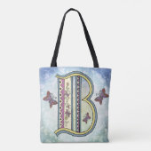 florales Monogramm B Tasche (Rückseite)