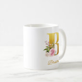 Florales Monogramm Botanischer Name Initial Brautj Kaffeetasse (VorderseiteRechts)