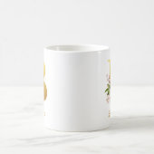 Florales Monogramm Botanischer Name Initial Brautj Kaffeetasse (Mittel)