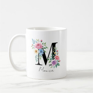 Florales Monogramm – Buchstabe M Kaffeetasse