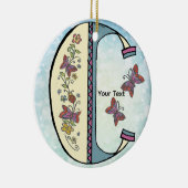 florales Monogramm C Keramik Ornament (Rechts)