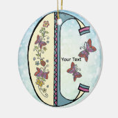 florales Monogramm C Keramik Ornament (Links)