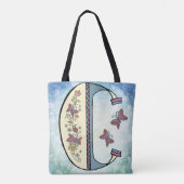 florales Monogramm C Tasche (Rückseite)