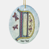 florales Monogramm D Keramik Ornament (Rechts)