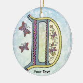 florales Monogramm D Keramik Ornament (Links)