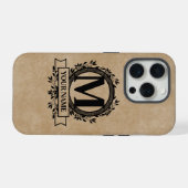Florales Monogramm-Design iPhone Hülle (Rückseite (Horizontal))