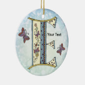 florales Monogramm E Keramik Ornament (Rechts)