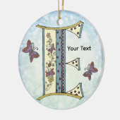 florales Monogramm E Keramik Ornament (Links)