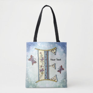 florales Monogramm E Tasche