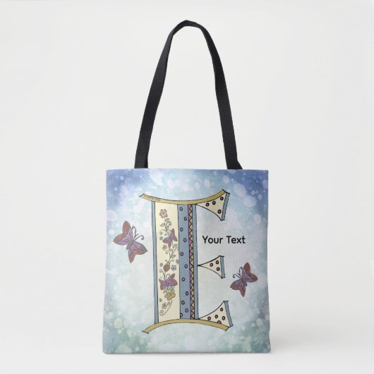 florales Monogramm E Tasche (Vorderseite)