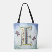 florales Monogramm E Tasche (Rückseite)