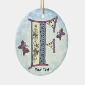 florales Monogramm F Keramik Ornament (Rechts)
