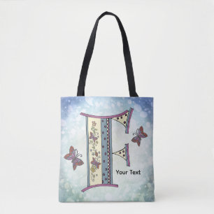 florales Monogramm F Tasche