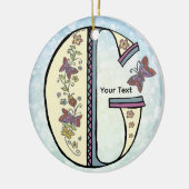 florales Monogramm G Keramik Ornament (Links)