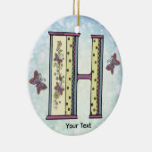 florales Monogramm H Keramik Ornament (Rechts)