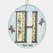 florales Monogramm H Keramik Ornament (Links)