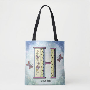 florales Monogramm H Tasche