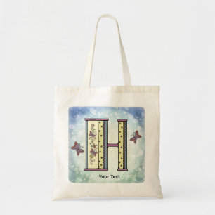florales Monogramm H Tragetasche