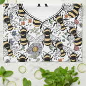 Florales Monogramm Hummel Geschirrtuch (Gefaltet)
