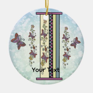 florales Monogramm I Keramik Ornament