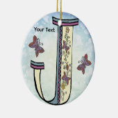 florales Monogramm J Keramik Ornament (Rechts)