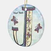 florales Monogramm J Keramik Ornament (Links)