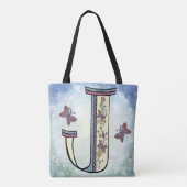 florales Monogramm J Tasche (Rückseite)