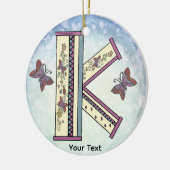 florales Monogramm K Keramik Ornament (Links)