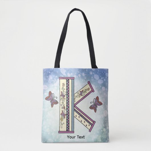florales Monogramm K Tasche (Vorderseite)